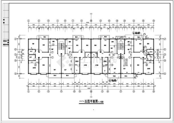 经典多层住宅楼建筑CAD平面立剖施工图纸-图一