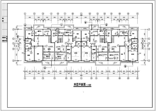经典多层住宅楼建筑CAD平面立剖施工图纸-图二