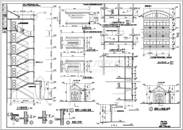 康乐园住宅小区某楼座CAD施工规划图纸-图二