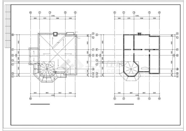 某框架型欧式风格别墅建筑cad结构施工图纸-图一