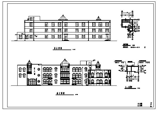 2700平方米某三层幼儿园教学楼全套建筑施工cad图，共十一张_图1