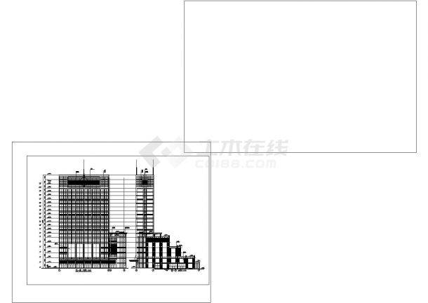 办公楼设计_功能复杂的综合商业办公楼施工图非常标准CAD图纸设计-图二