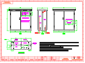户外综合配电箱设计施工cad图纸（6张）_图1