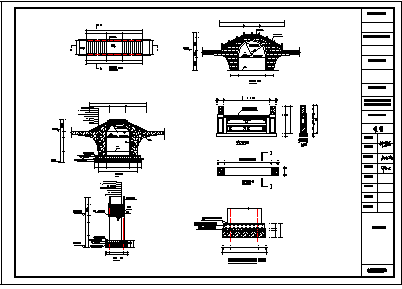 建筑小品拱桥建筑设计CAD图纸-图二