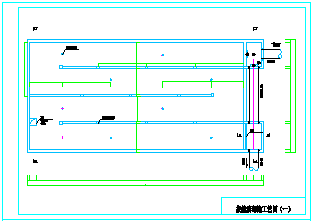 接触消毒池工艺水处理cad图纸-图二
