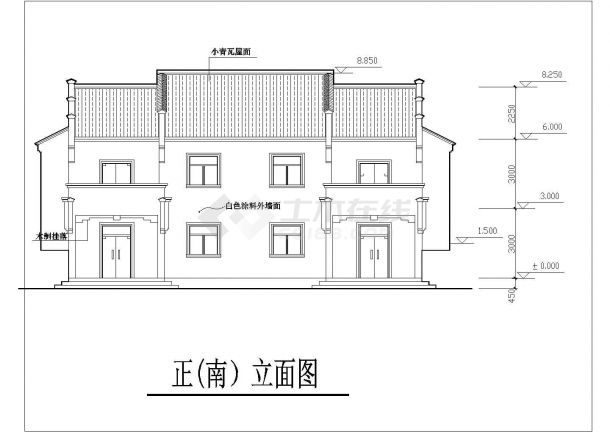 每户170+每户270平米两套2层砖混结构别墅住宅楼全套建筑设计CAD图纸-图二