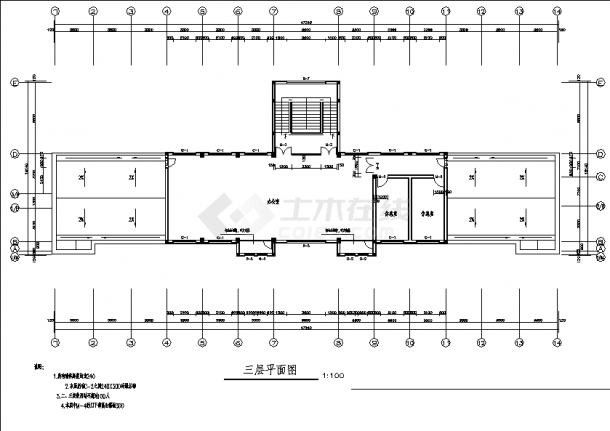3层1184平米骨髓医院门诊楼设计建筑结构施工cad图纸-图一