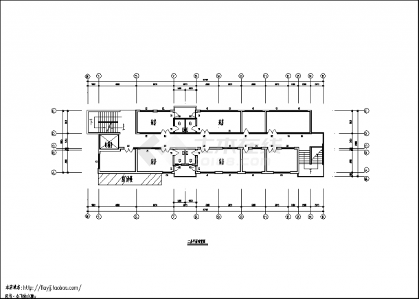 2层某市人民医院门诊楼建筑设计施工cad图纸-图二
