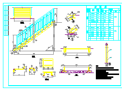 某室外住宅钢结构楼梯设计cad施工图纸-图二