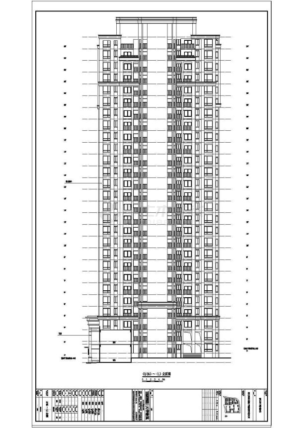 [浙江]二十七层塔式住宅建筑设计平立剖面图-图二