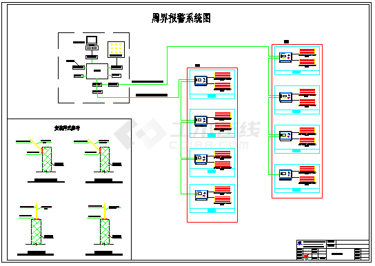 周界（电子围栏）报警系统设计施工CAD图纸-图二