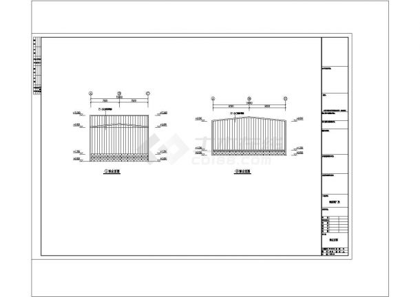 某单层石材公司钢结构厂房施工CAD图纸-图二
