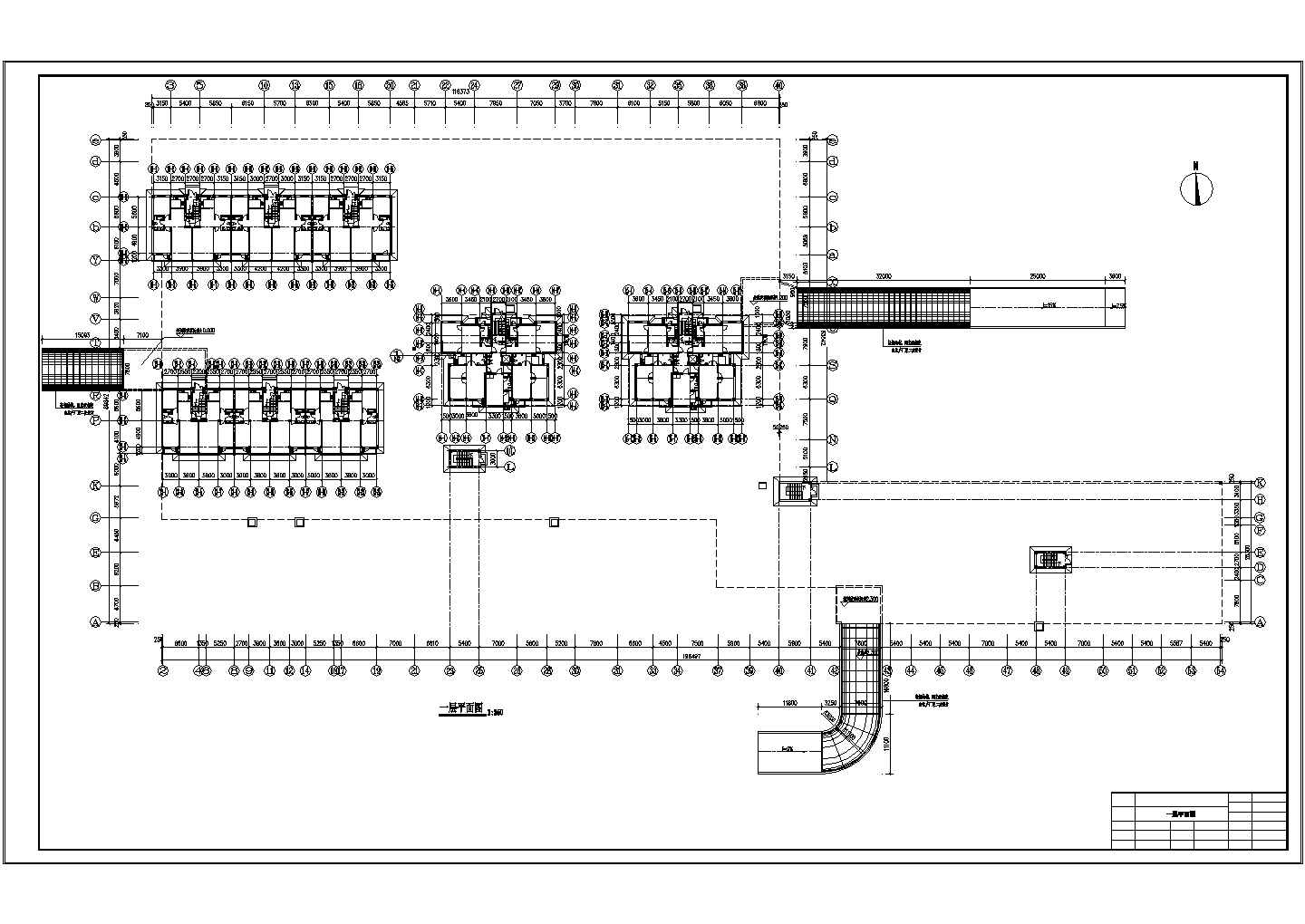 9945平米-1+1层框架住宅式宾馆建筑人防施工图【各层平面 12立面4剖面 坡道平面剖面 楼梯图（无屋顶平面）】cad图纸