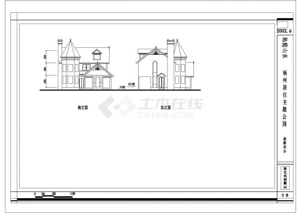 宜春市市区内某高档小区两套高端独立式别墅图纸cad-图二