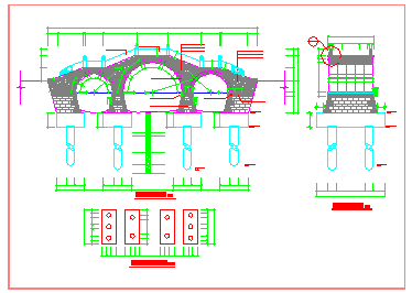 某园林古桥建筑cad设计施工图（全）-图一