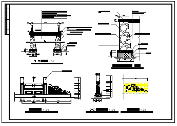 木兰天桥建筑设计cad施工图纸-图二