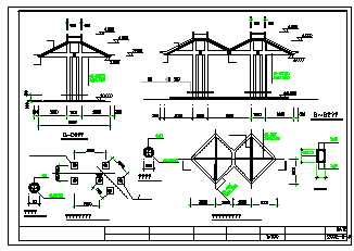某园林亭桥花架廊cad设计施工详图-图一