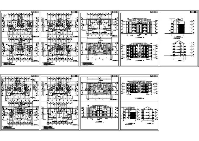 某地区经典风格公寓建筑设计方案施工CAD图纸_图1