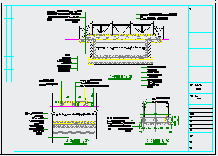 某园林木桥设计施工CAD布置图-图一