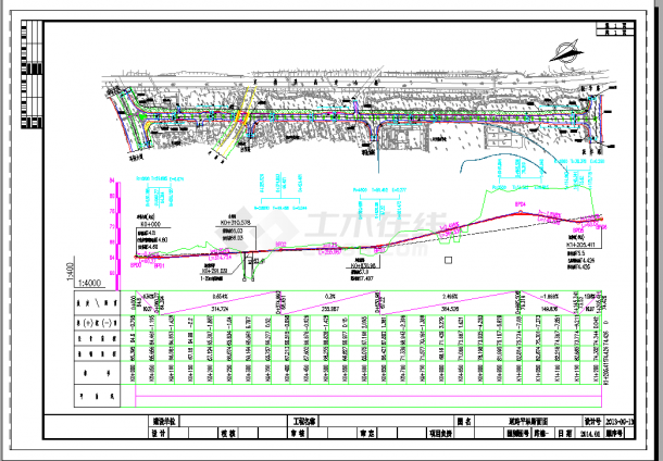 某四车道市政道路工程设计cad全套施工图纸全套173张（含道路、绿化、排水、桥梁、交设、照明设计，含计算书）-图二