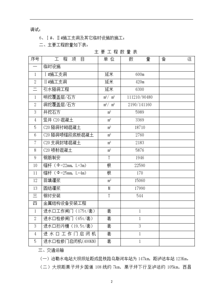 水电站 引水隧洞工程施工 组织设计-图二