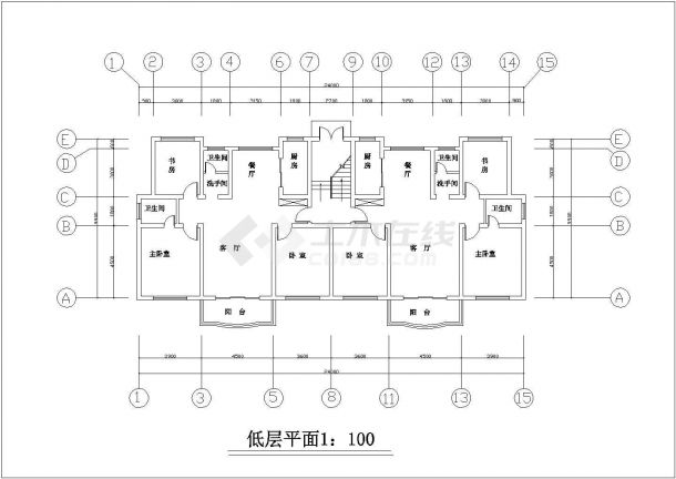 安徽省合肥市装修设计某六层住宅楼全套设计施工图纸-图二