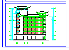 [天山]某茶城大楼外立面装饰设计cad施工图-图一