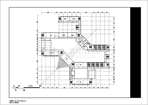 长沙市某专科学校6层框架结构教学综合楼全套建筑设计CAD图纸-图一