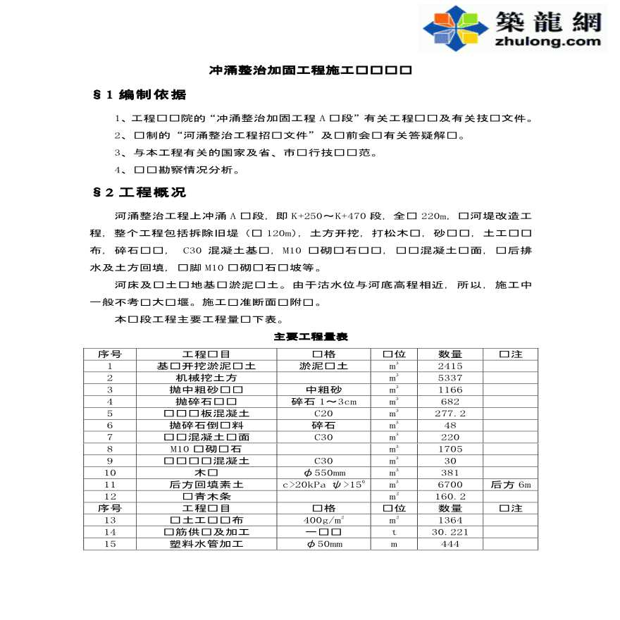 河涌整治加固工程施工组织设计-图一