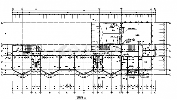 红星幼儿园3层教学楼建筑设计施工cad图纸-图二