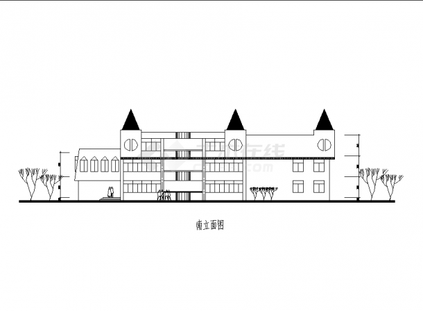 3层3900平米幼儿园教学楼建筑设计施工cad图纸-图二