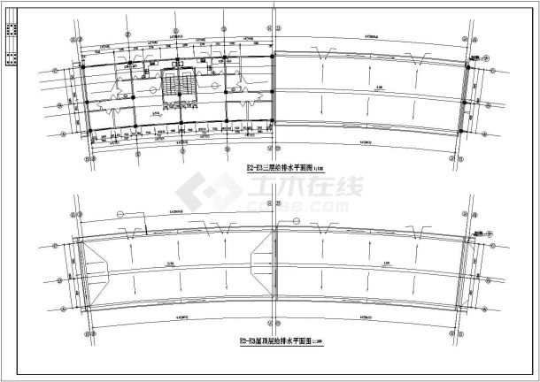 4层弧型底商住宅楼给排水施工图-图二