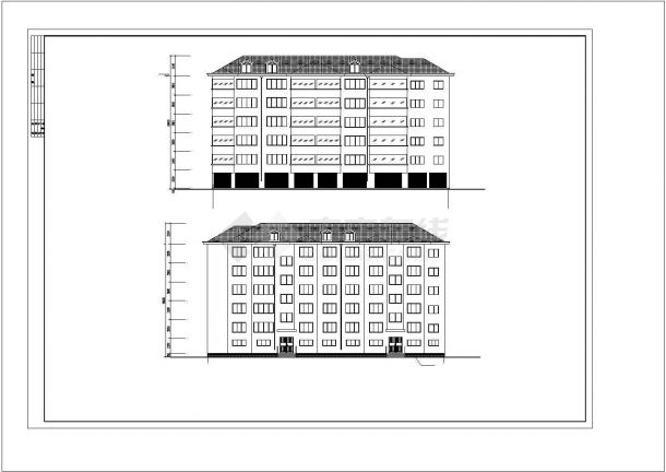 泉州市兰馨花园小区5层砖混结构民居住宅楼建筑设计CAD图纸（含阁楼）-图二