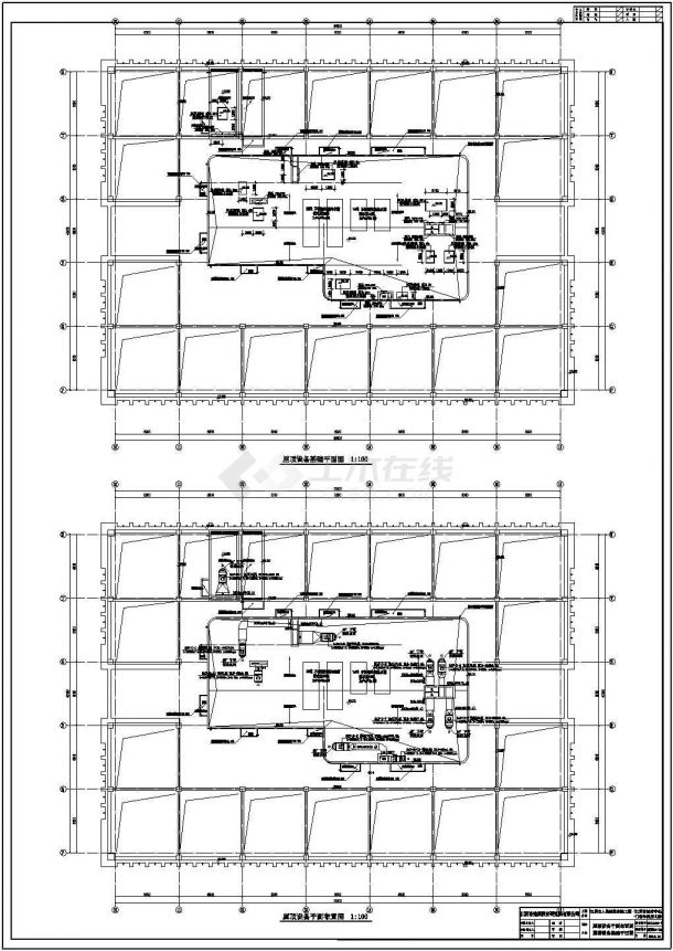 江苏26层中心医院暖通设计施工图（门诊、办公、食宿、地下室）cad图纸-图一