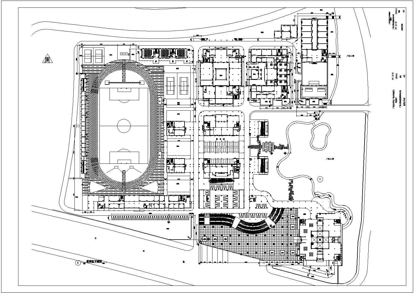 广州美术学院(广州大学城校区)规划设计cad总平面施工图（甲级院设计）