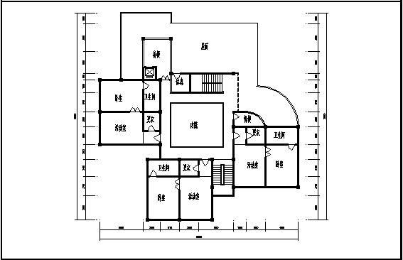 某市某小区三层幼儿园教学楼建筑设计cad图(含平面图，共四张)_图1