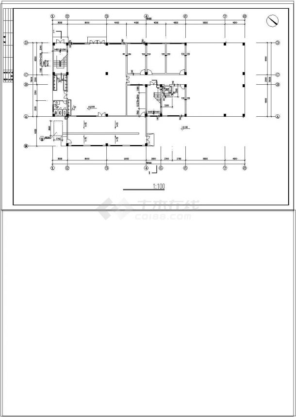 某市区民警宿舍楼建筑cad施工图-图二