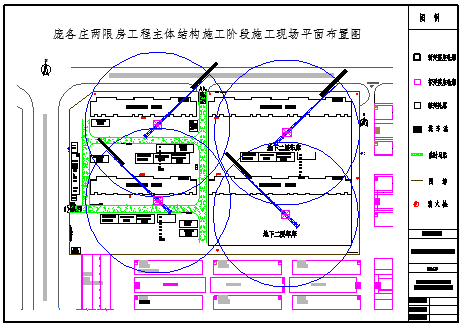 某两限房主体施工阶段施工现场平面CAD建筑设计布置图-图一