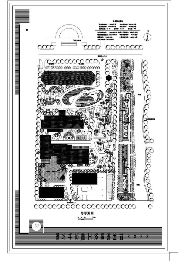 某福利院CAD全套建筑设计构造总平面图-图一