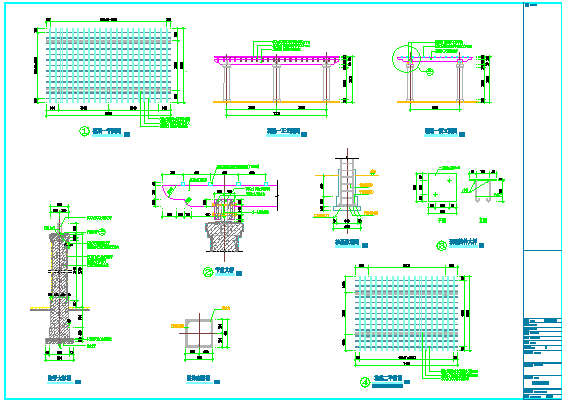 某花架CAD全套设计构造施工详图_图1