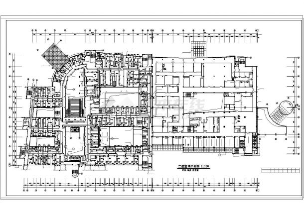 办公楼设计_某医院办公楼全套中央空调设计cad方案图纸-图二