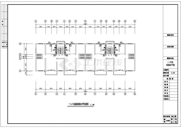 某地长34米 宽9.3米 6层住宅楼水施工图-图二