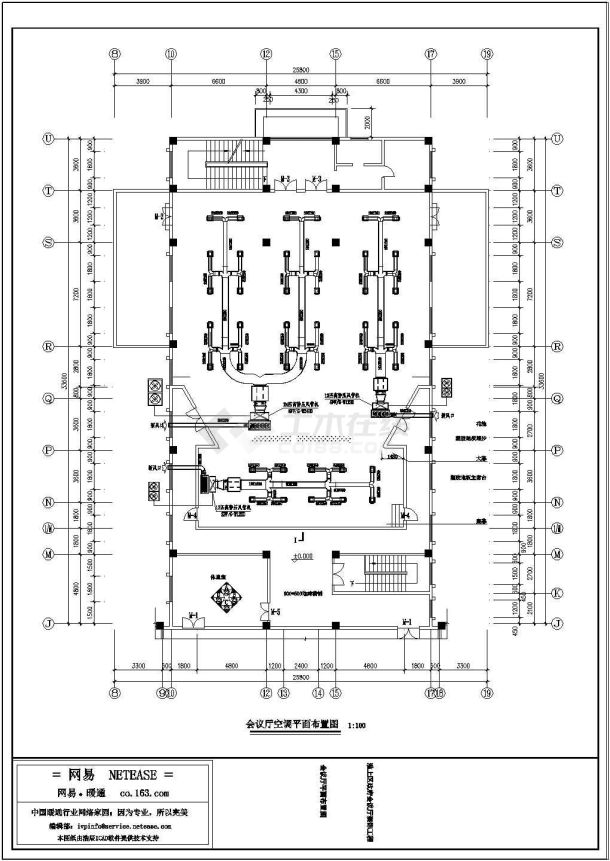 高档会议厅空调平面cad 设计施工图纸-图二