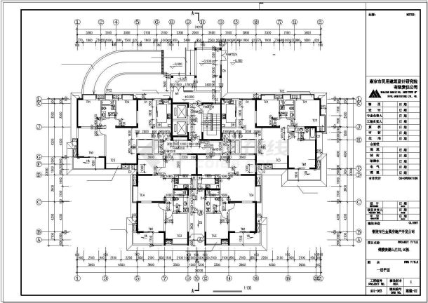 铜陵映湖山庄两栋高层建筑cad施工图-图一