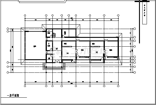 1000平方米某二层砖混结构广场中心幼儿园教学楼建筑施工cad图，共六张-图一