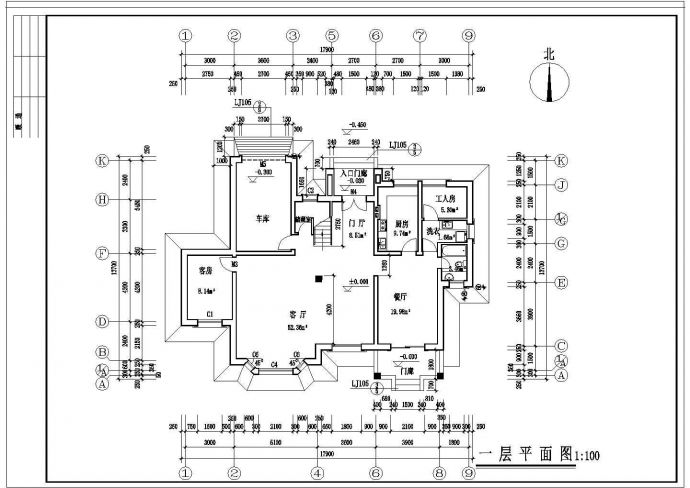 某地区住宅户型建筑CAD平面图纸_图1