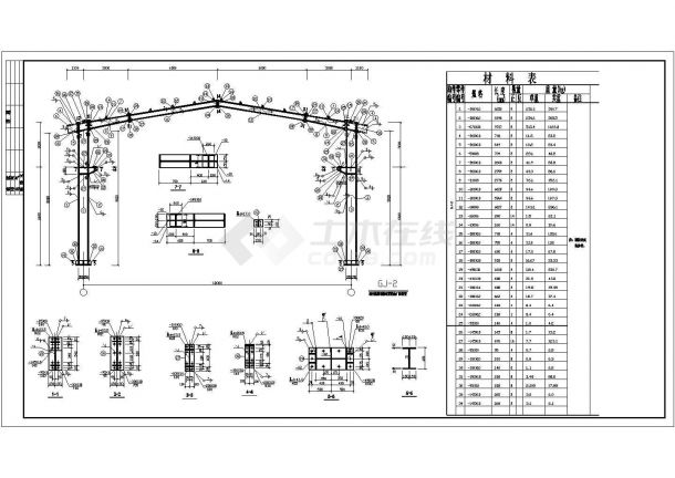 钢结构15吨吊车厂房结构施工图，含设计说明-图二