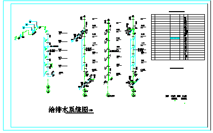 长57.84米 宽11.24米 6层(1梯2户3单元)普通住宅楼水施cad图纸-图一