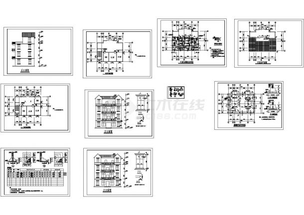 某地区市内小区三层住宅建筑设计方案施工CAD图纸-图一