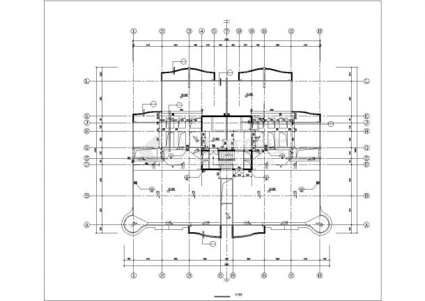 大连市某小区18+1层框剪结构公寓商住楼建筑设计CAD图纸（1-2层商用）-图一